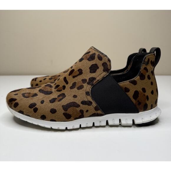 Cole Haan ZeroGrand Bootie Womens 8B Ocelot HairCalf Print Pull On Sneaker - Picture 1 of 10